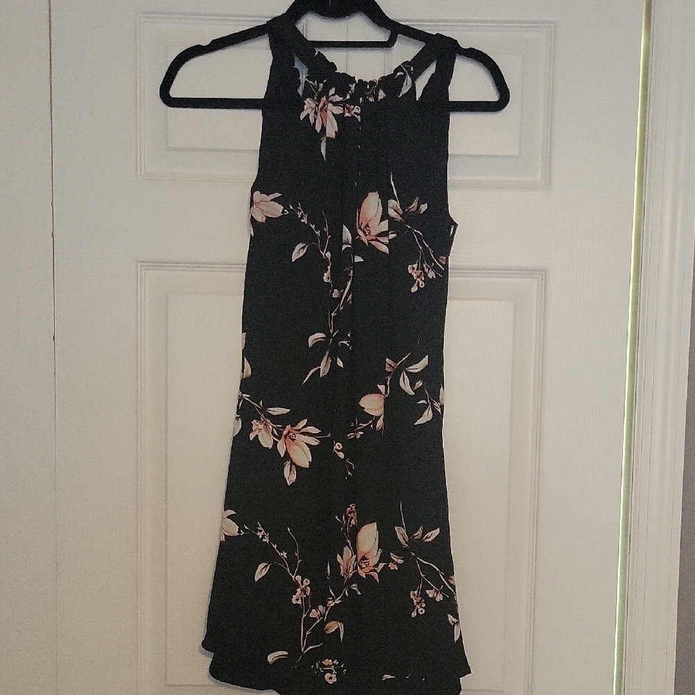 Chic Black Floral Mini Dress